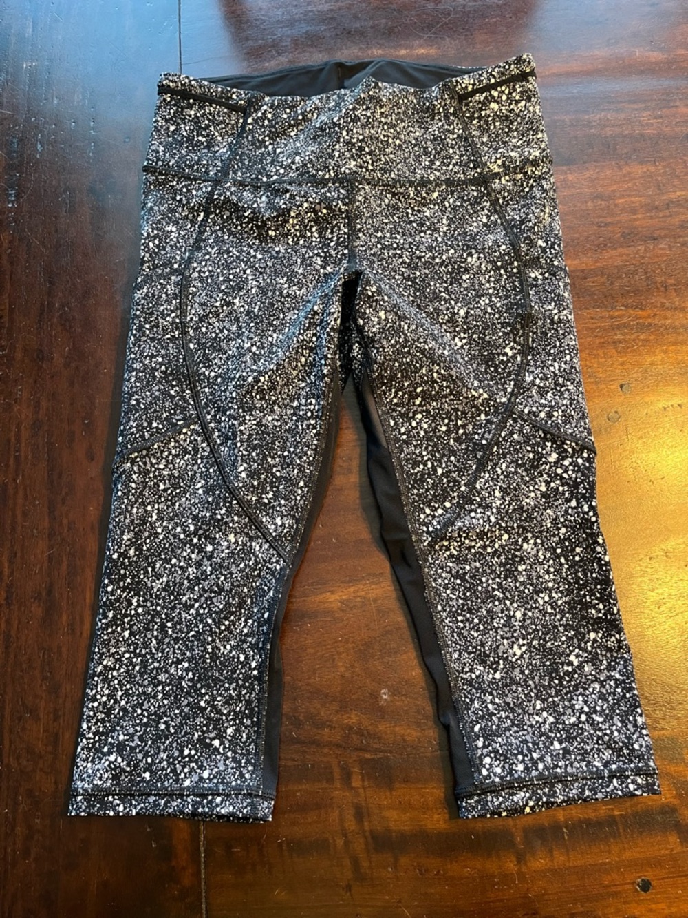 lululemon athletica Black and White Speckled Capri Leggings